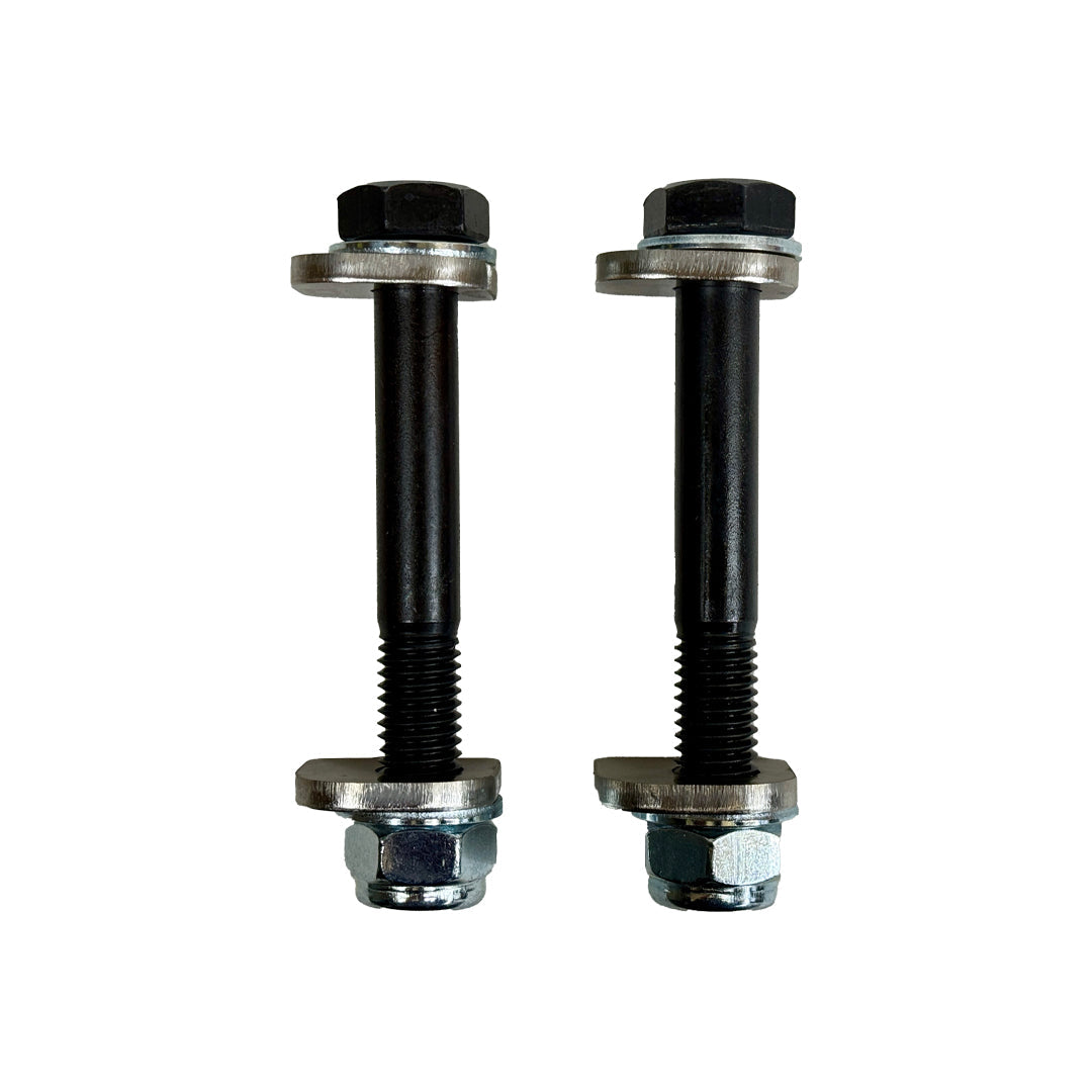 BMW M2, M3, M4 F8X G8X rear toe lockout shims for suspension alignment, by XC3 Engineering, showing the shim kit and installation parts.