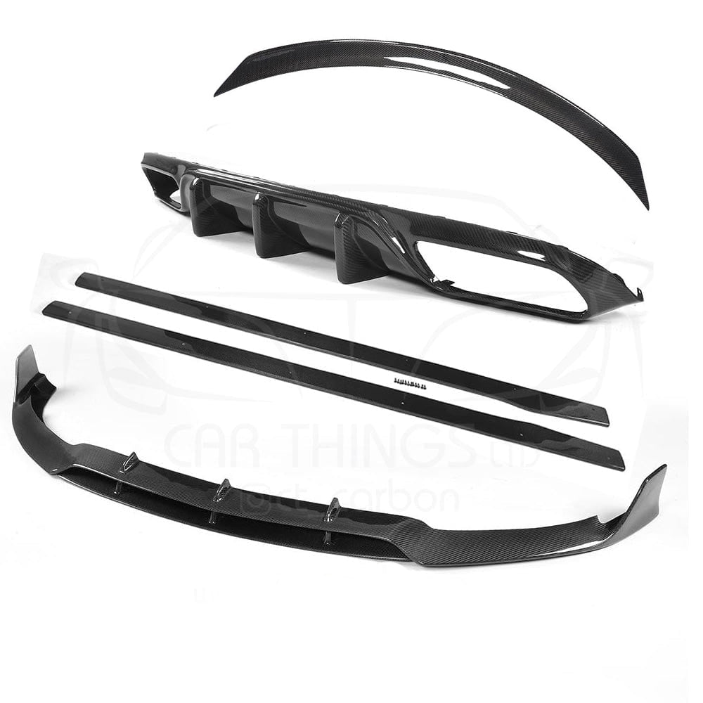 Full Mercedes C63 W205 2015-2018 pre-facelift coupe carbon fibre kit by CT Carbon, featuring custom body panels and accents.