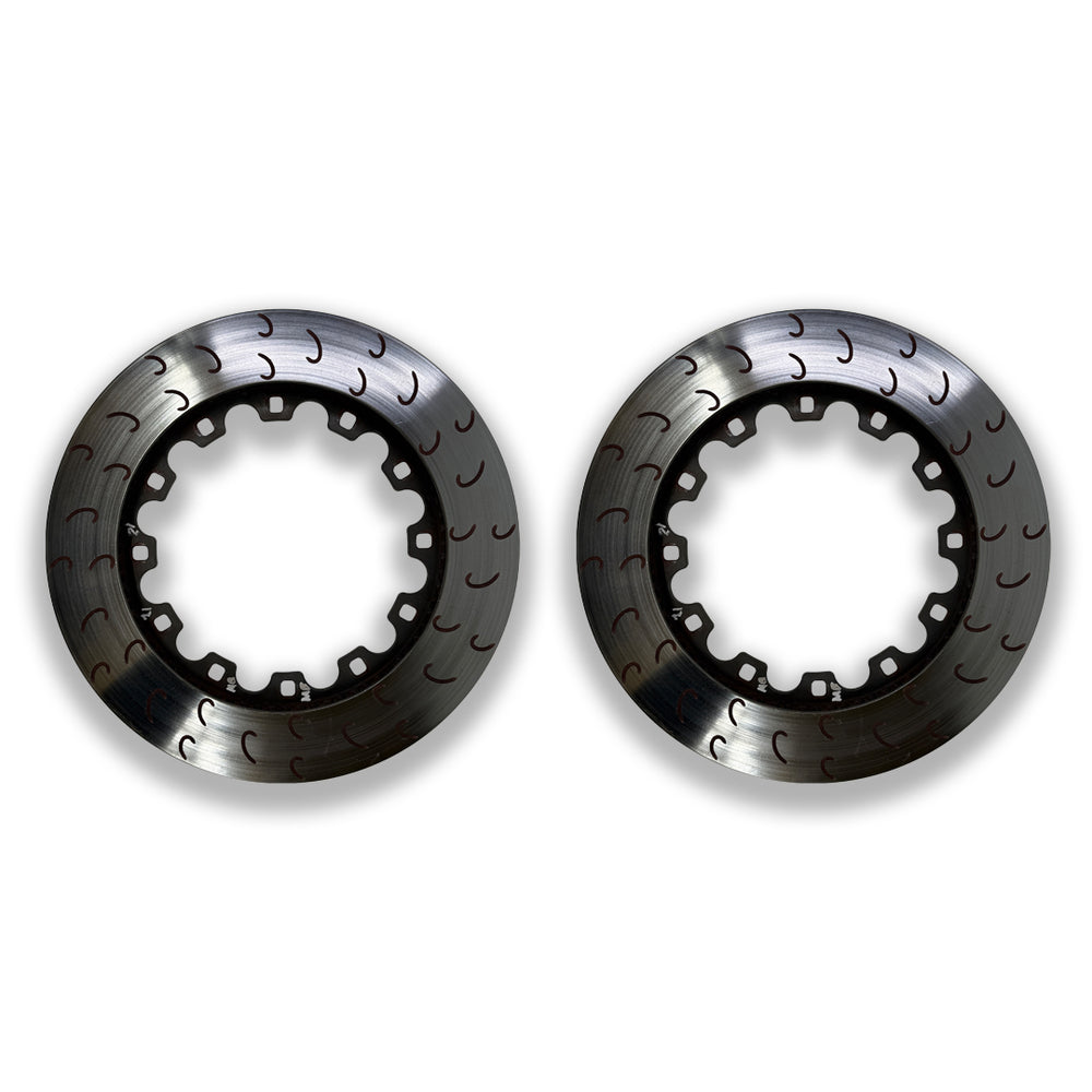 XC3 Engineering BTCC brake disc rotor, 368mm diameter and 36mm thickness, with bobbins replacement kit for high-performance braking.