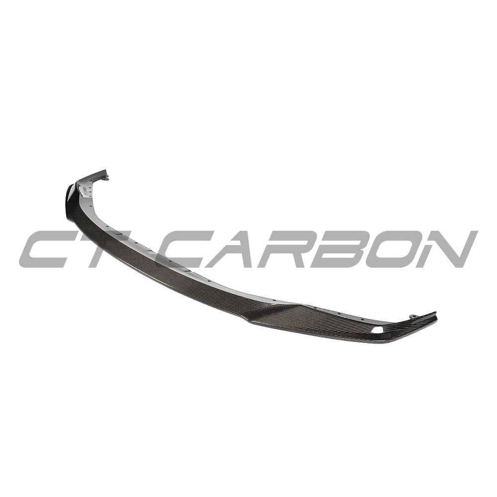 BMW G80 M3 CT Design full carbon fiber kit, including front splitter and side components, showcasing sleek black carbon fiber finish.