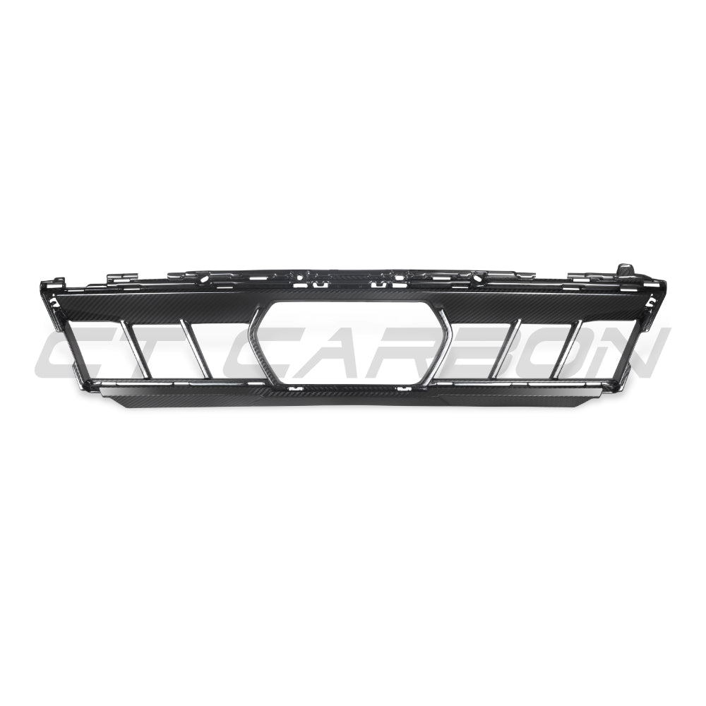 BMW G05 X5 LCI 2023+ carbon fibre front middle bumper trim by CT Carbon, showcasing the sleek textured finish.