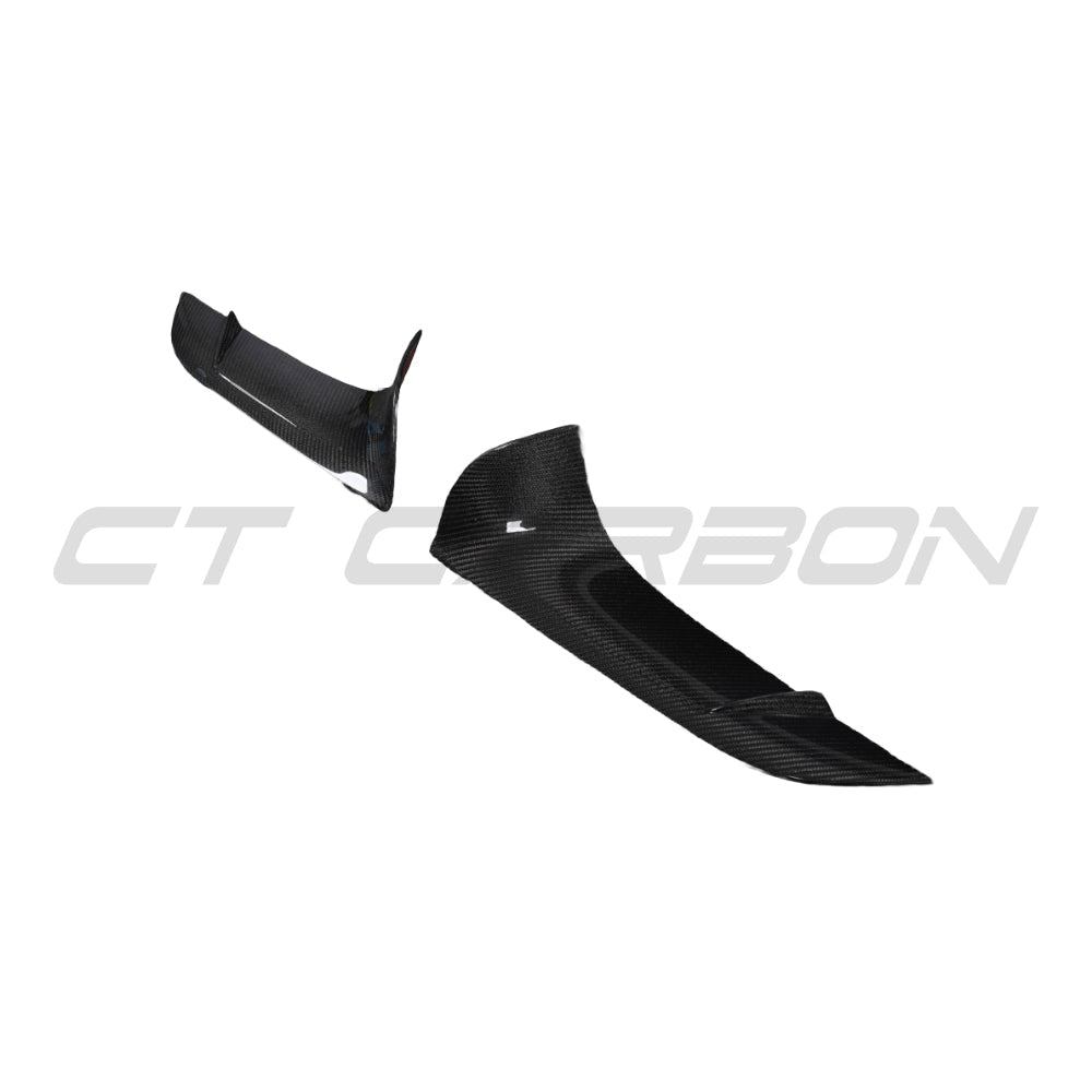 Carbon fiber front bumper vent trim for Toyota Supra 2019+ A90 by CT Carbon, showcasing the sleek, textured design.