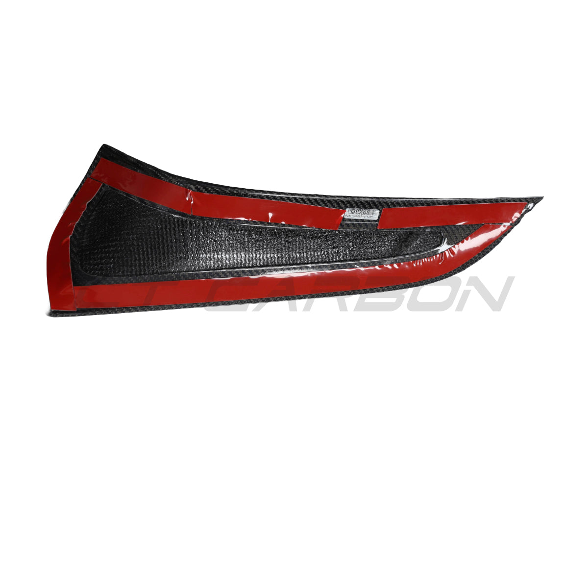 Carbon fiber front bumper vent trim for Toyota Supra 2019+ A90 by CT Carbon, showcasing sleek, textured design and precise fit.