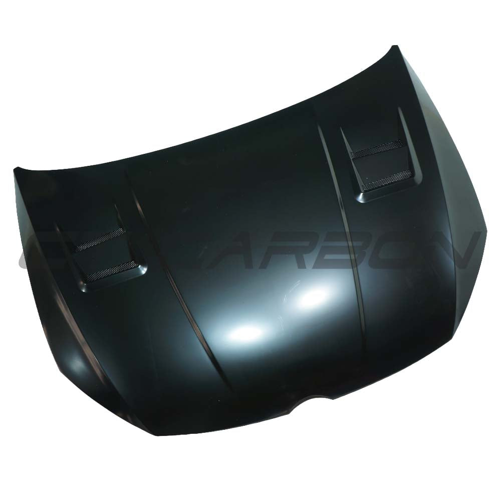 Volkswagen Golf MK7 2012-2020 CT Carbon aluminium hood/bonnet, showing the sleek metallic surface and aerodynamic design.