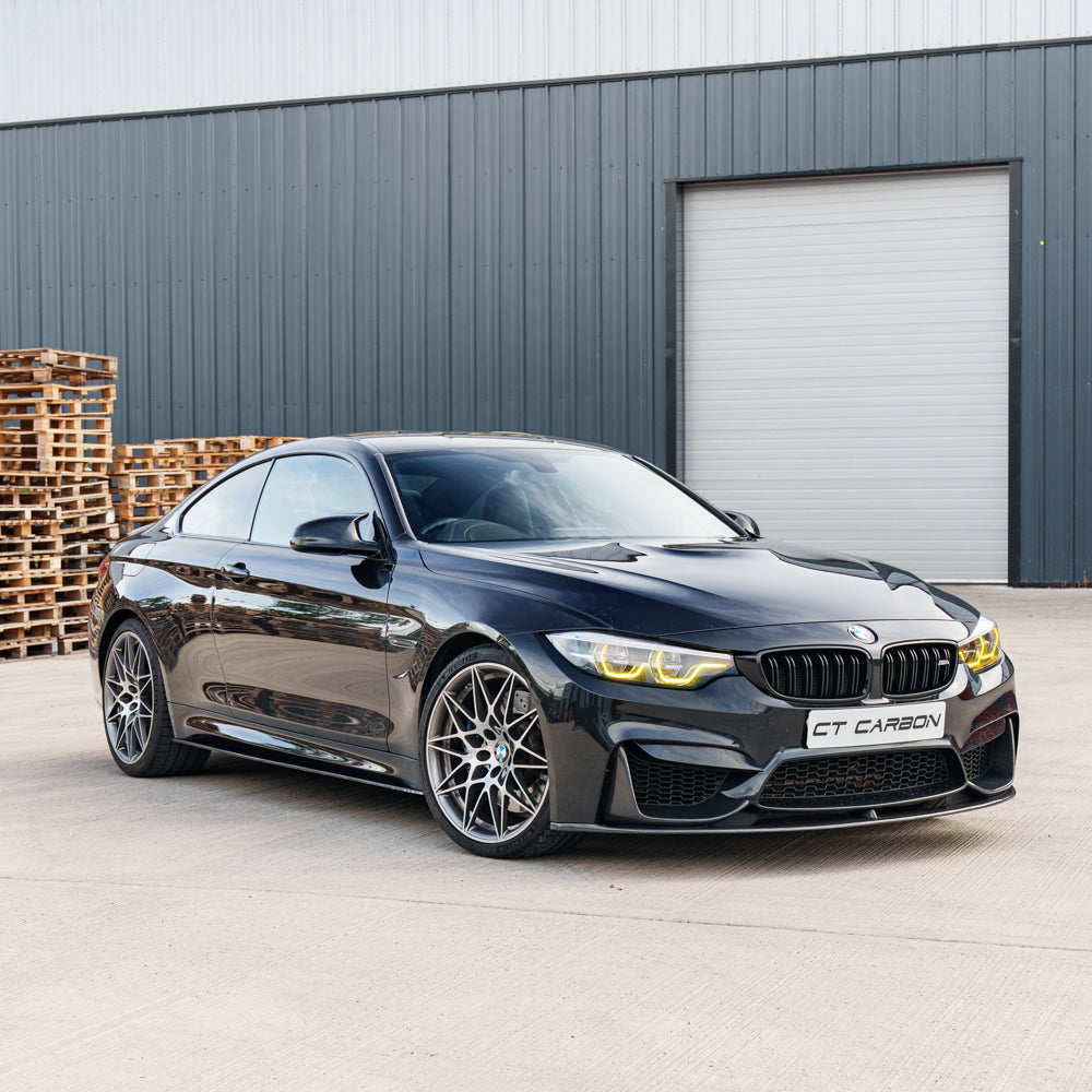 BMW F82 M4 Coupe 2014-2020 CT Carbon full carbon fiber kit, including hood, roof, and trunk for enhanced sporty look.