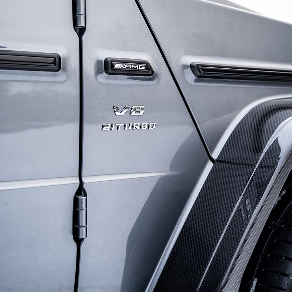 Mercedes-Benz G63 W463 2018-2024 wide arch carbon fiber kit by CT Carbon, showing detailed close-up of the carbon fiber wide arch.