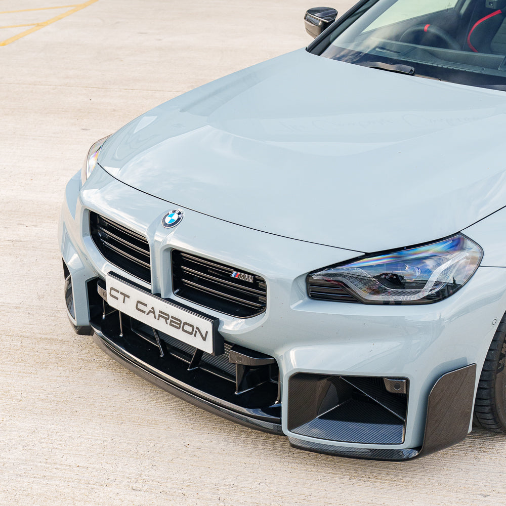 BMW G87 M2 full carbon fiber kit by CT Carbon, featuring lightweight, high-quality carbon components for a sleek racing look.
