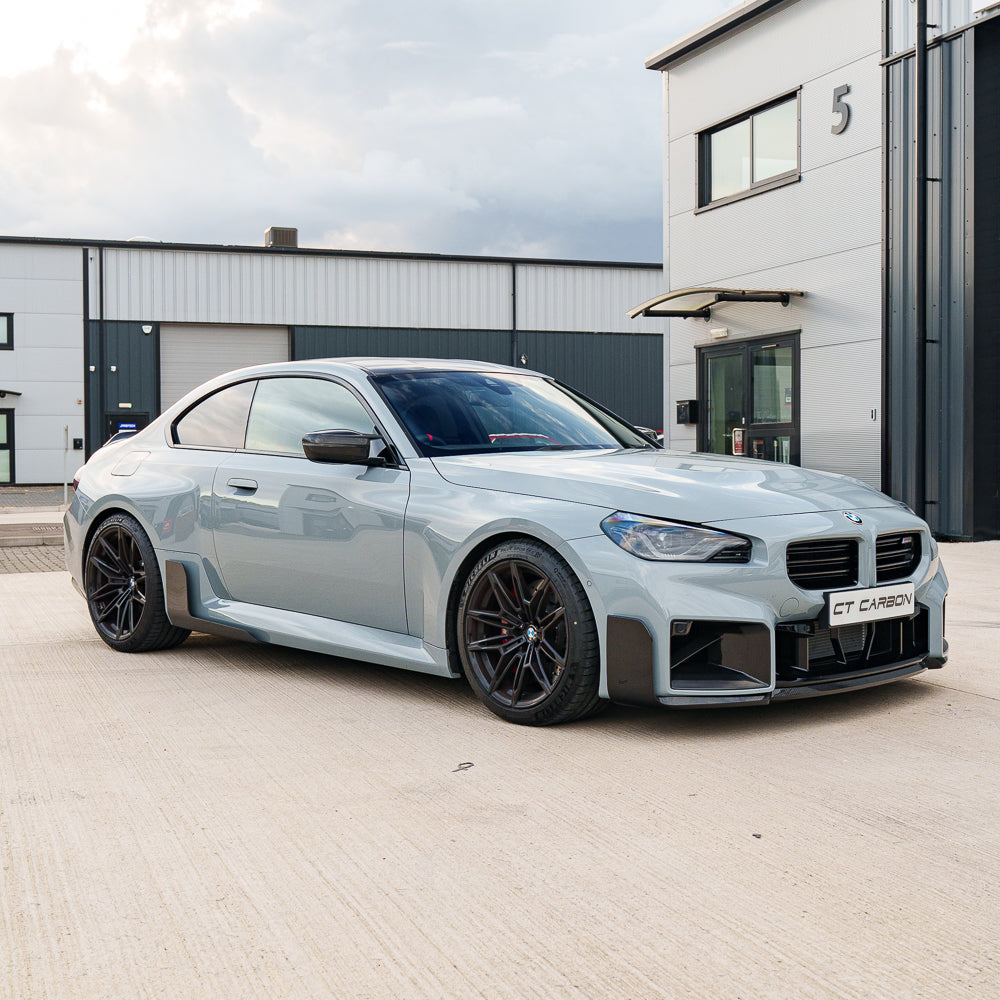 BMW G87 M2 full carbon fibre kit by CT Carbon, showcasing sleek, lightweight carbon parts for the G87 M2 model.