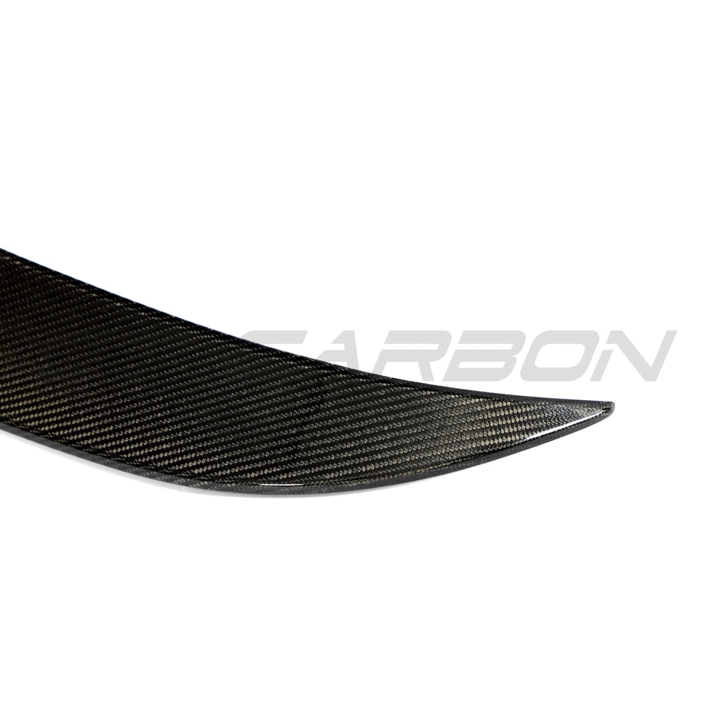 Hyundai i30N carbon fibre spoiler by CT Design installed on the car, showcasing a sleek, lightweight aerodynamic enhancement.