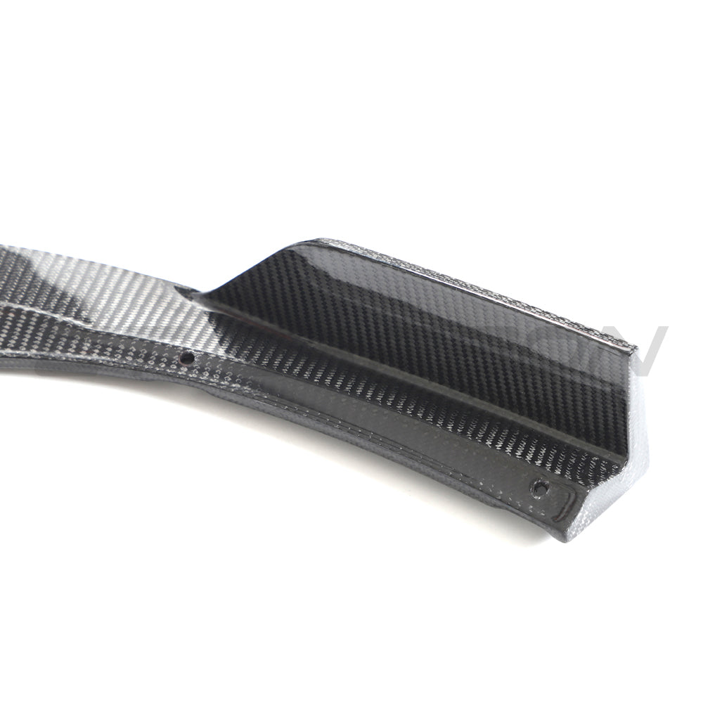 Hyundai i30N front carbon fibre splitter by CT Carbon, designed for facelift model, enhances aerodynamics and sporty look.
