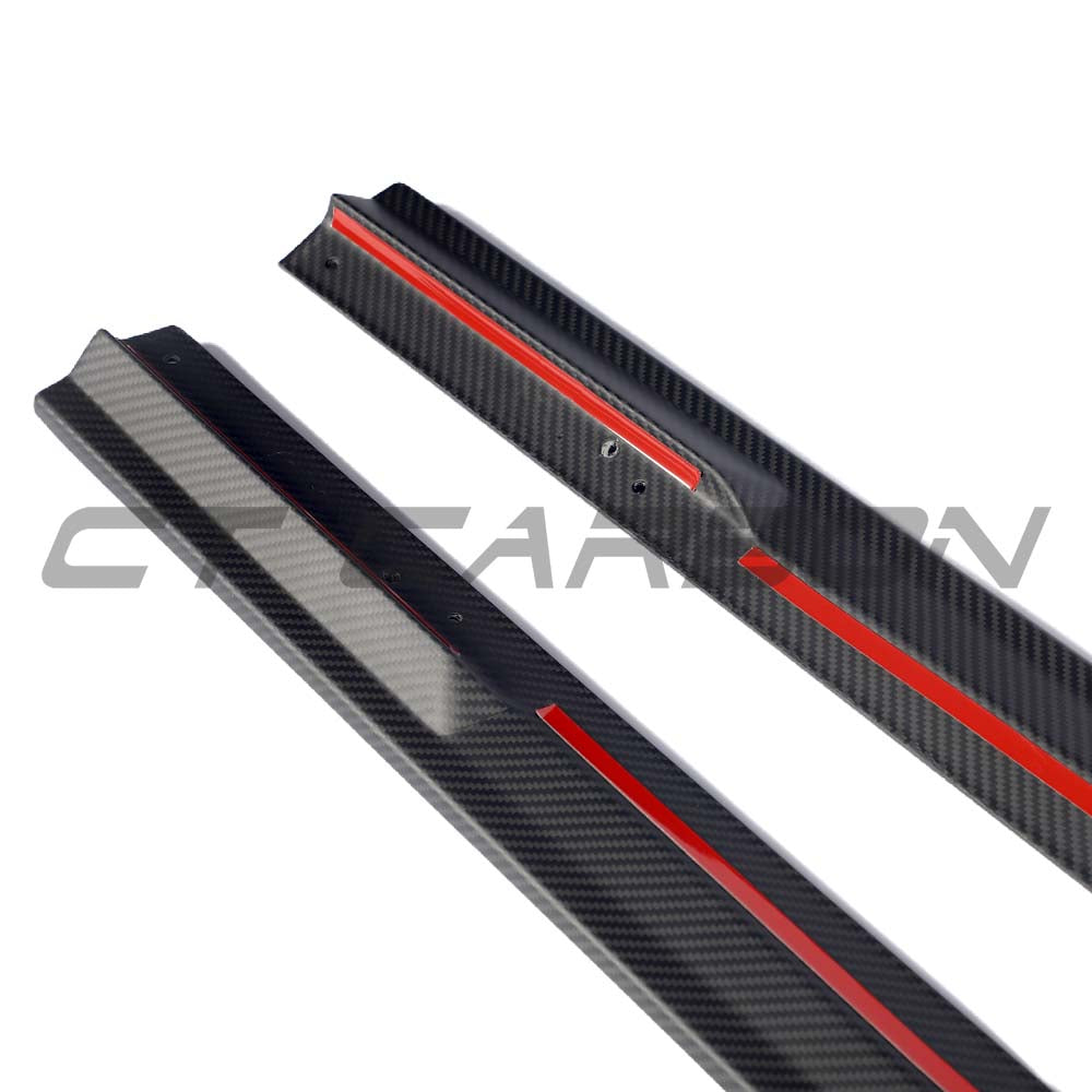 Full matte carbon fiber kit for Audi RS6 C8 by CT Carbon, showing textured carbon fiber panels and sleek design details.