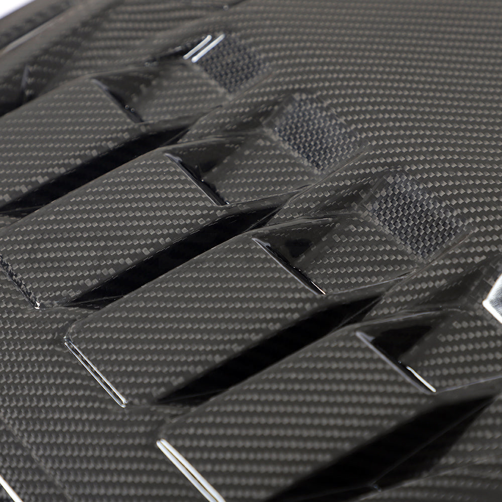 CT Carbon VW Golf MK8 2020+ GTI carbon fibre engine cover, close-up view showing sleek, lightweight design and high-quality finish.