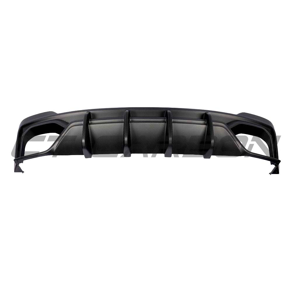Full matte carbon fiber kit for Audi RS6 C8 by CT Carbon, showcasing sleek, high-quality carbon fiber components.