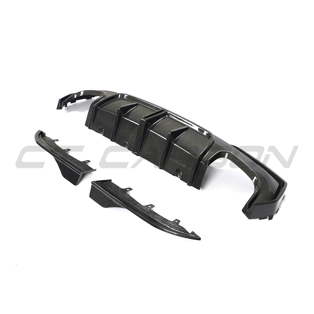 Carbon fibre kit for BMW G23 4 Series Convertible 2020+ by CT Carbon, featuring close-up of textured carbon fibre components.