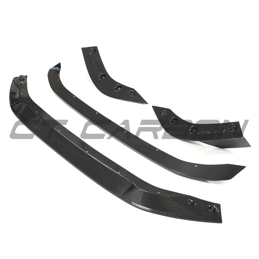 Full car carbon fiber kit for Audi RS3 8Y saloon by CT Carbon, featuring sleek, glossy carbon fiber panels and accents.