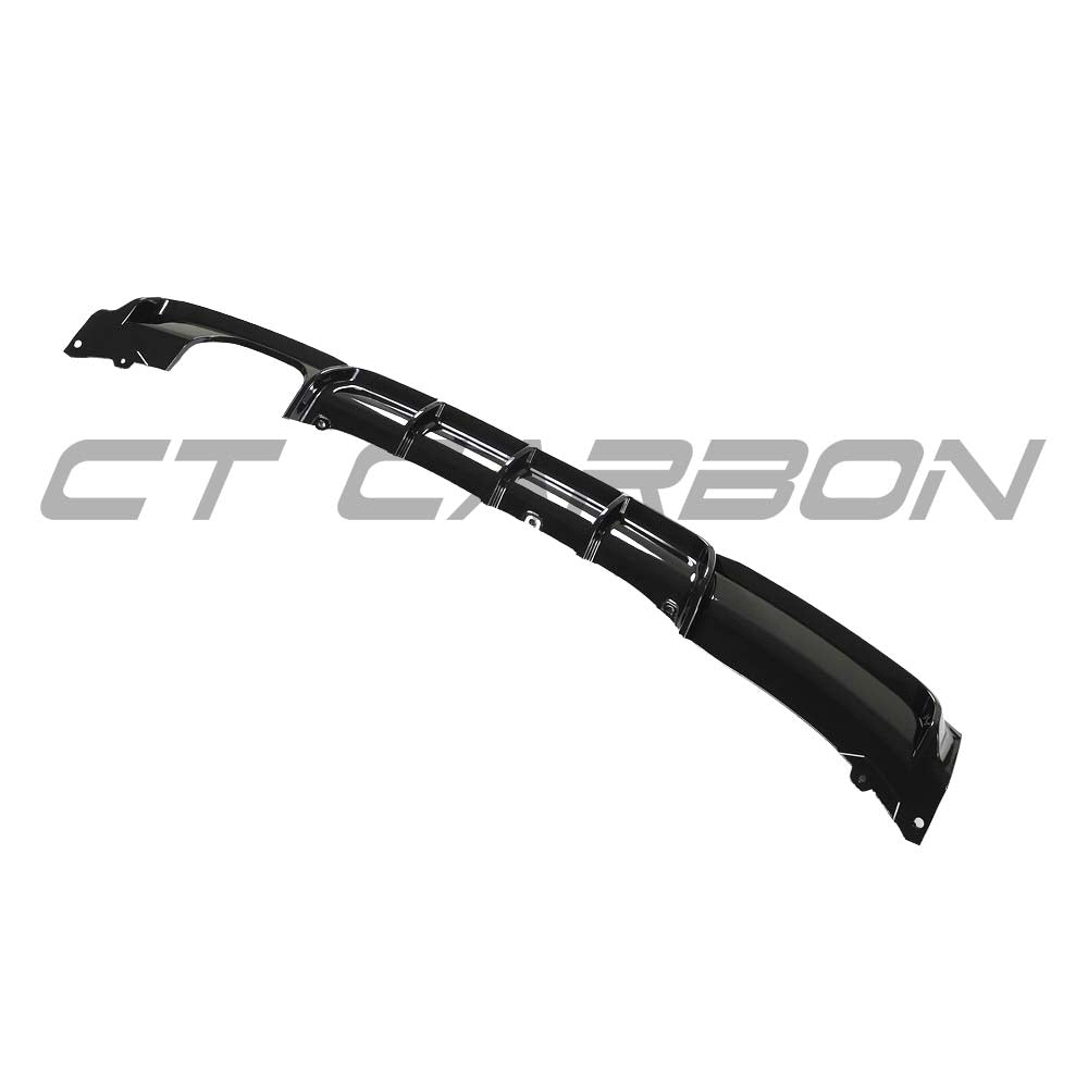 BMW 3 Series F30/F31 GLOSS BLACK left exhaust diffuser by CT Carbon, V1, showcasing sleek aerodynamic design.