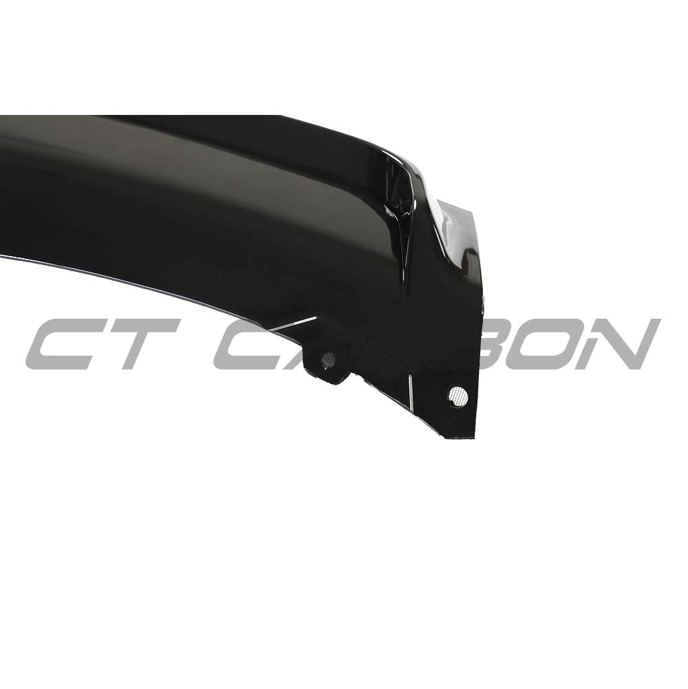 BMW 3 Series F30/F31 GLOSS BLACK left exhaust diffuser by CT Carbon, showcasing its sleek design and matte black finish.