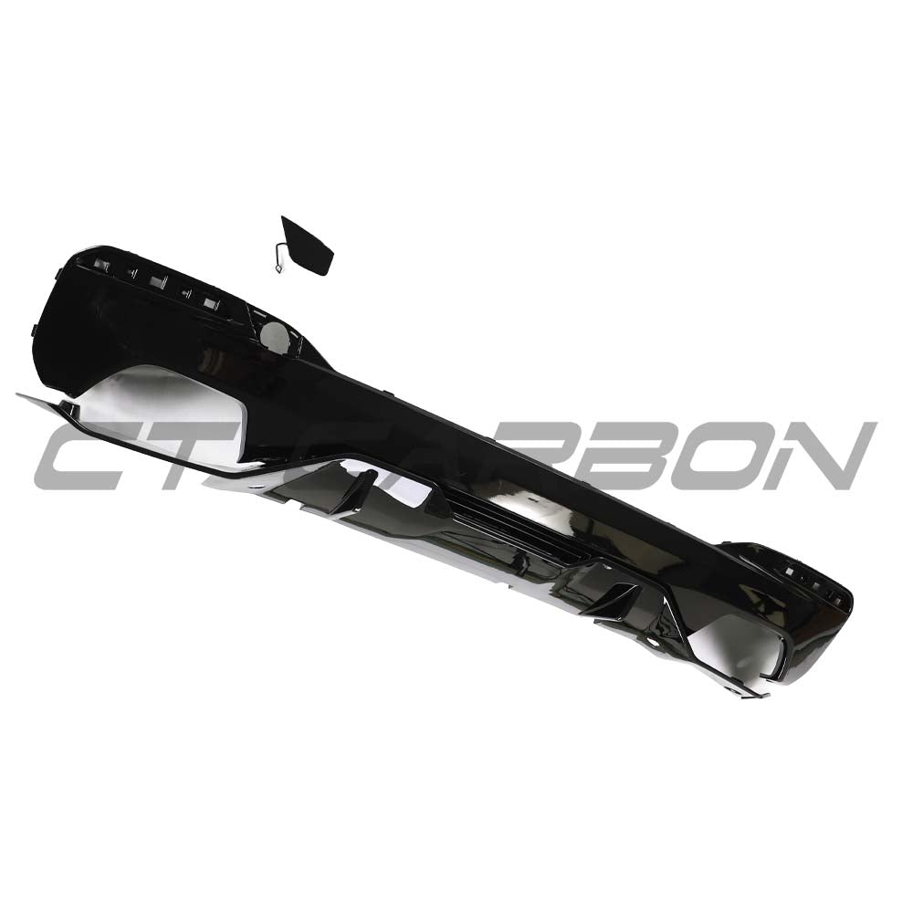 BMW G30 G31 5 Series 2020-2024 LCI gloss black diffuser by CT Carbon, showcasing sleek automotive rear diffuser design.