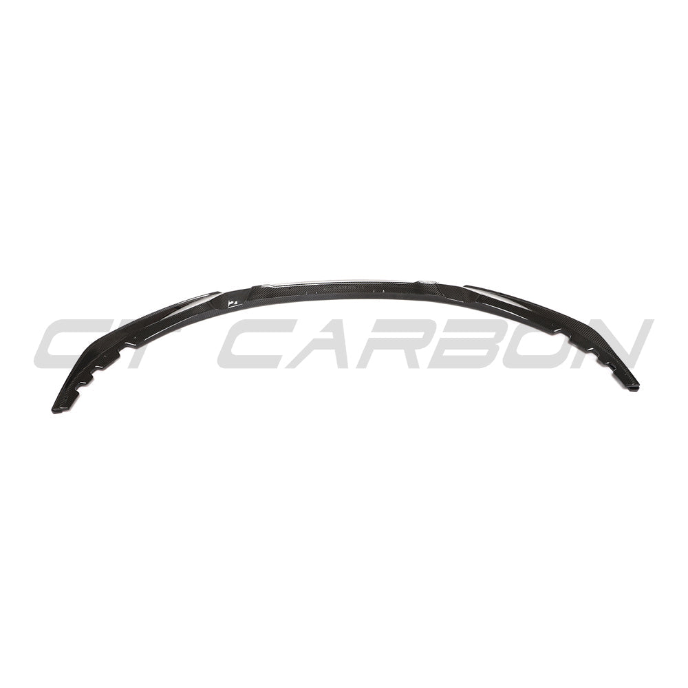 BMW 4 Series G22 G23 Carbon Fibre Splitter V2 by CT Carbon, showing the sleek black carbon fiber design on the front bumper.