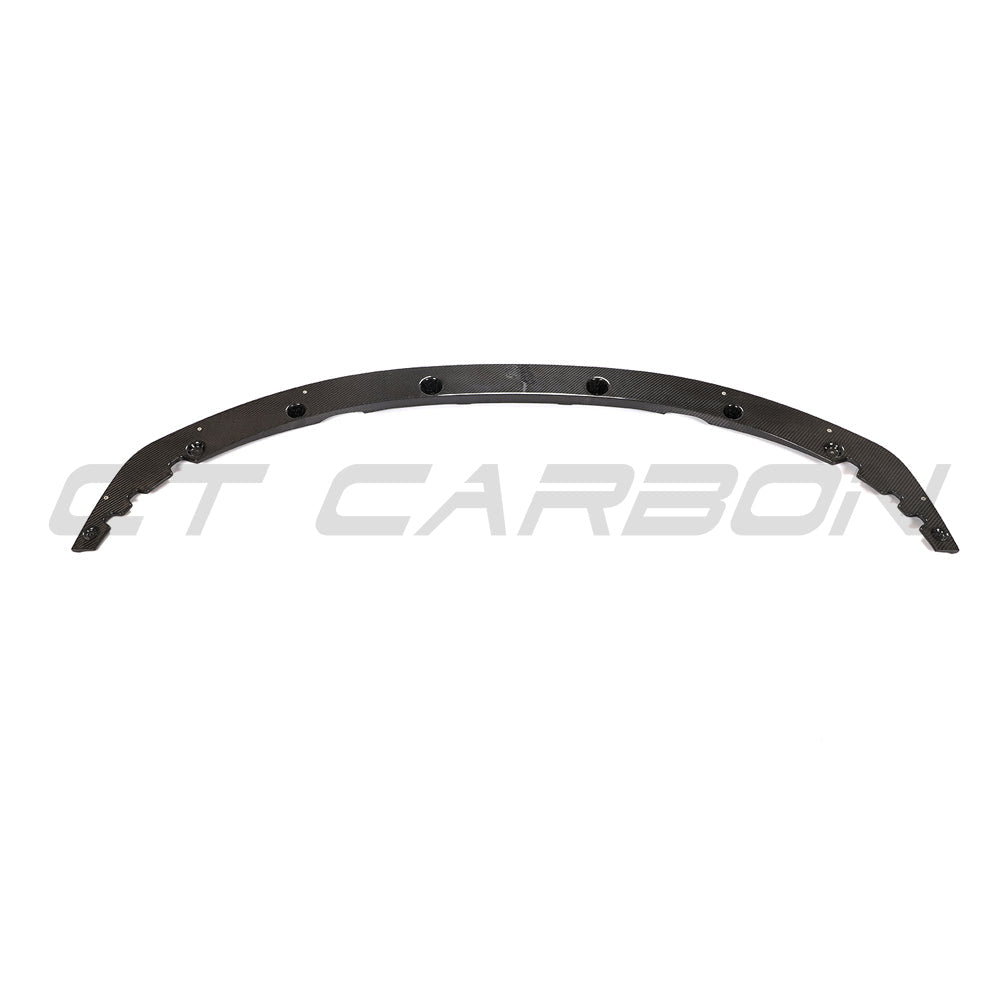 BMW 4 Series G22 G23 carbon fiber splitter V2 by CT Carbon, showing the sleek, aerodynamic front splitter design.