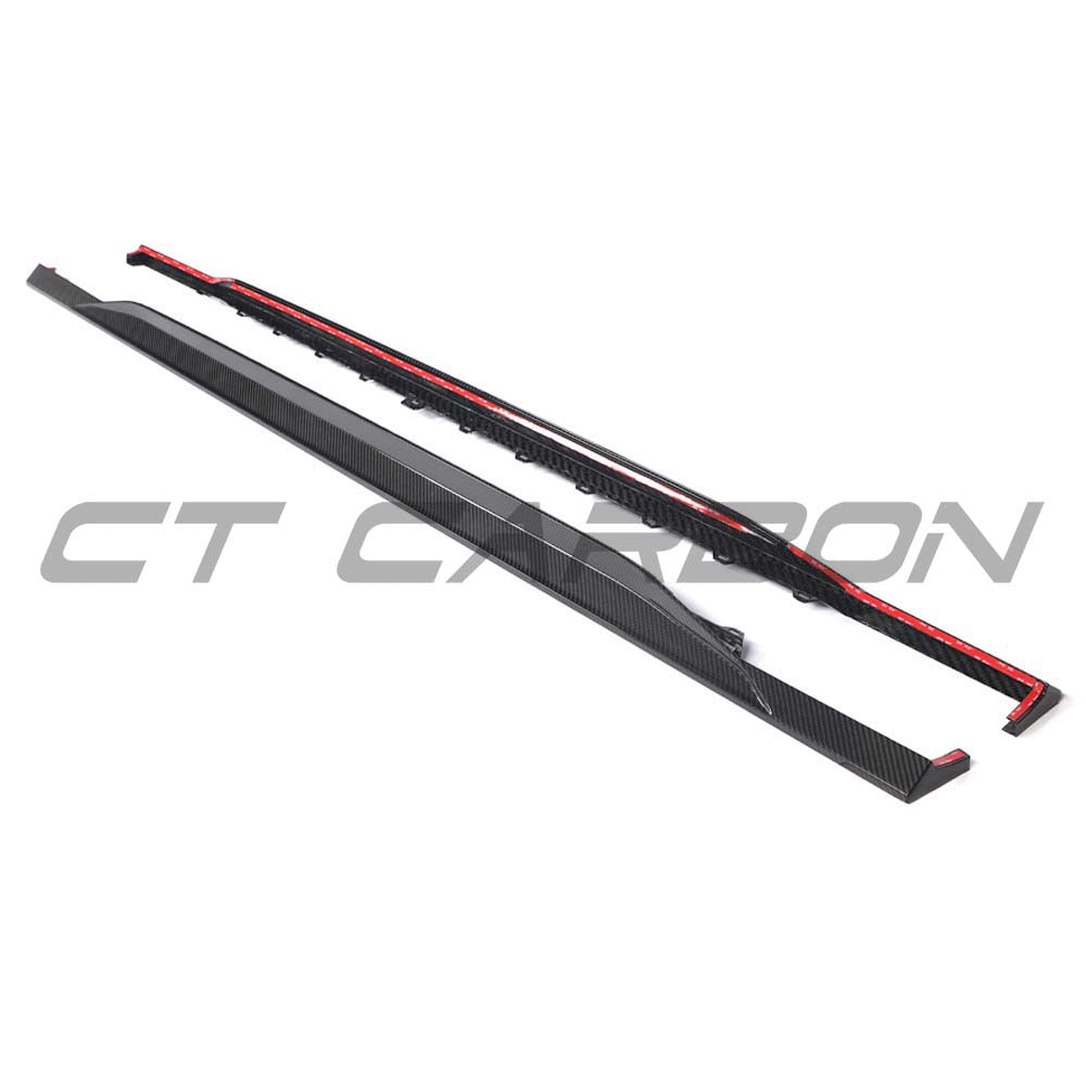 Audi RS6 C8 full carbon fiber kit by CT Carbon, showing close-up details of the lightweight carbon fiber components.