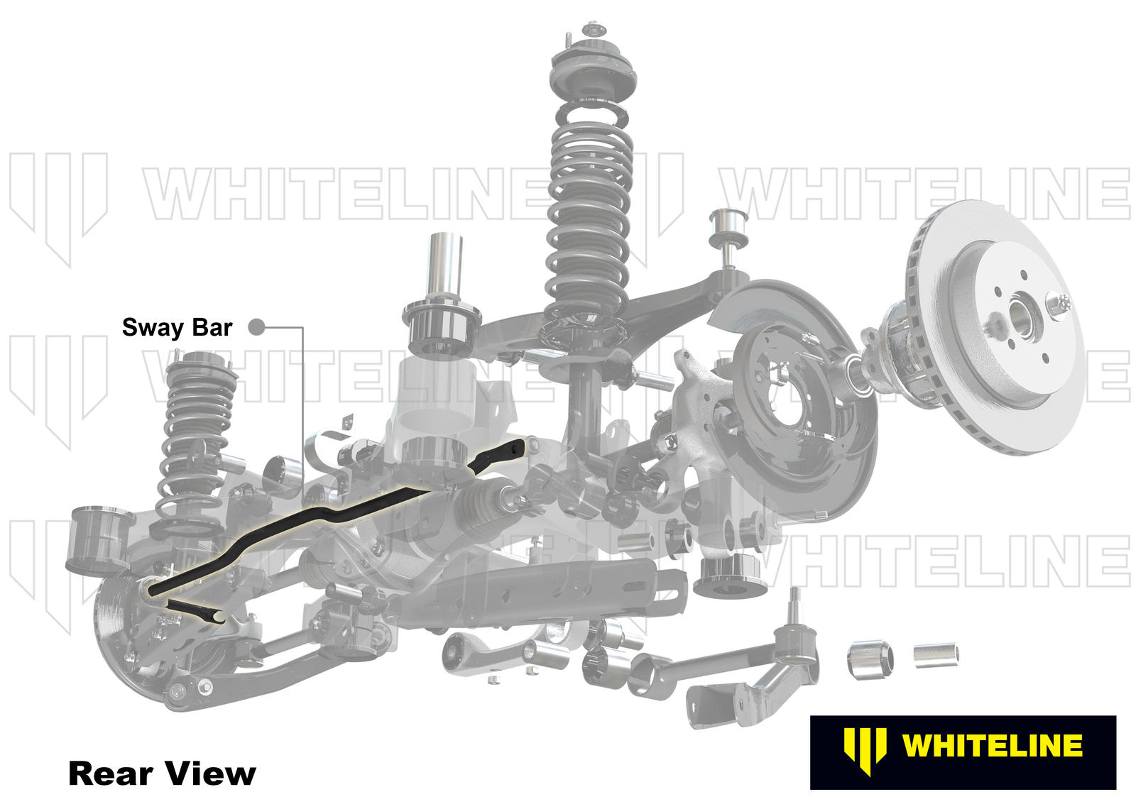 Whiteline - Rear Anti-Roll Bar 24mm X Heavy Duty Blade Adjustable Audi A3 Mk2 Quattro & VW Golf Mk5 R32 Mk6 R 2004-2013 - Nineteen72 Performance