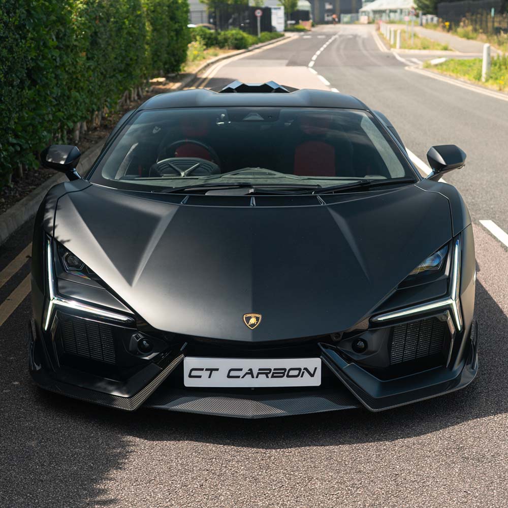 Lamborghini Reventón full carbon fiber kit by CT Design showcasing the sleek, lightweight carbon fiber components on a supercar.