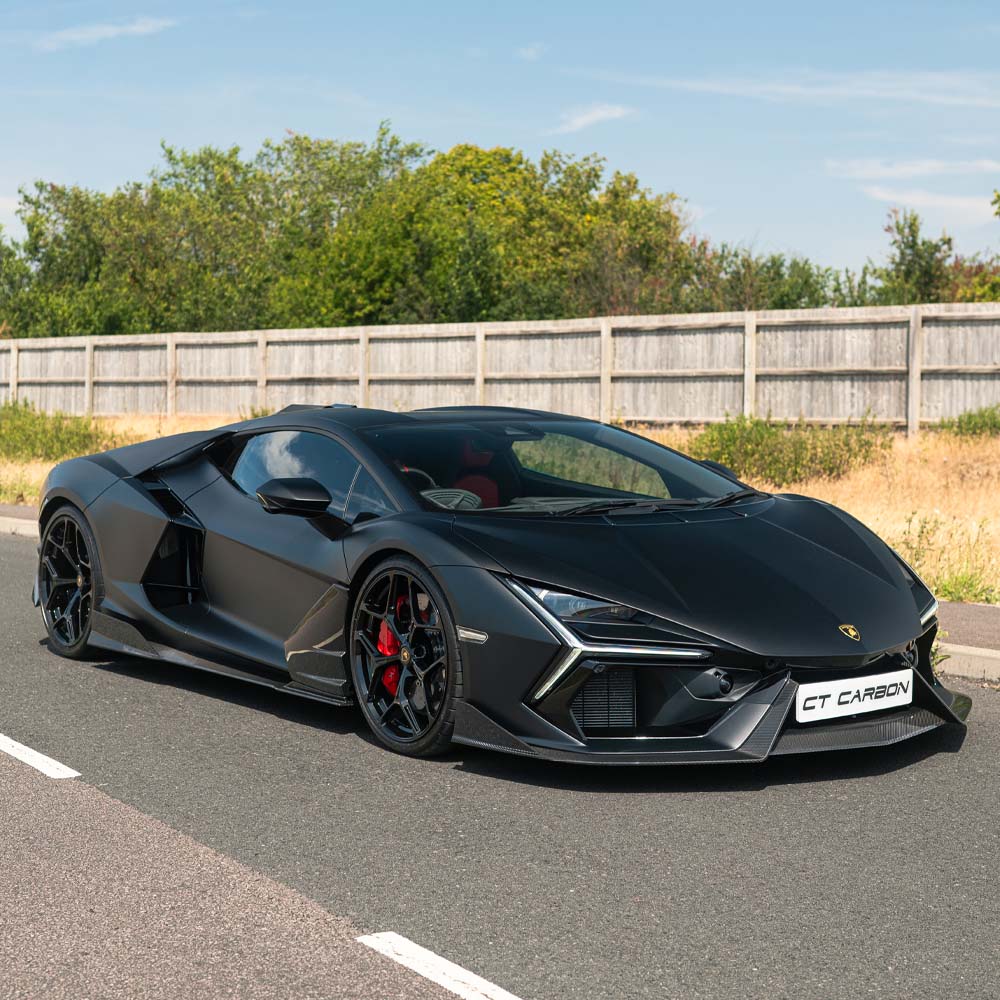 Lamborghini Reventón full carbon fibre kit by CT Design, showing sleek carbon fibre panels and aerodynamic details on the car.
