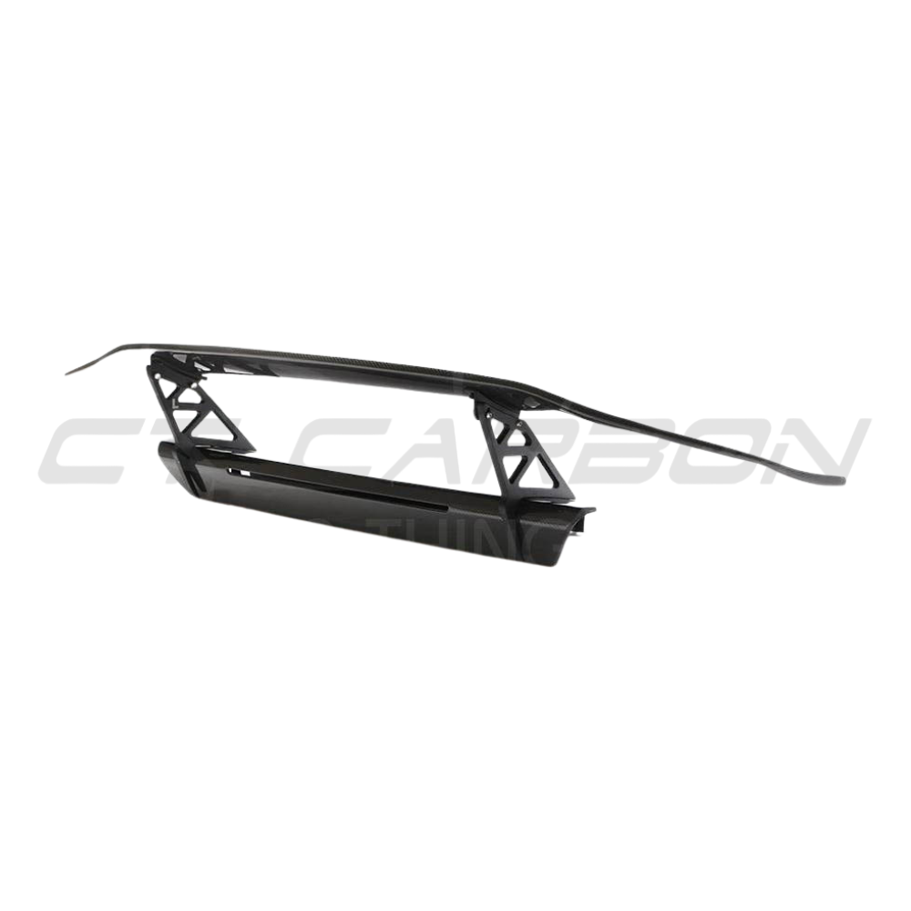 Lamborghini Huracan LP610-4 carbon fiber spoiler in SV style by CT Carbon, mounted on the sports car with aerodynamic design