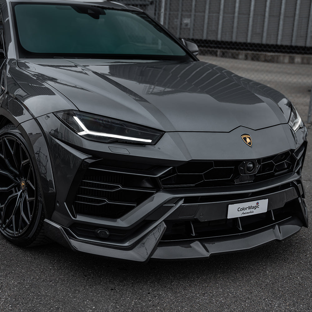 Lamborghini Urus with CT Carbon full wide arch kit featuring carbon fibre accents and enhanced sporty exterior design.