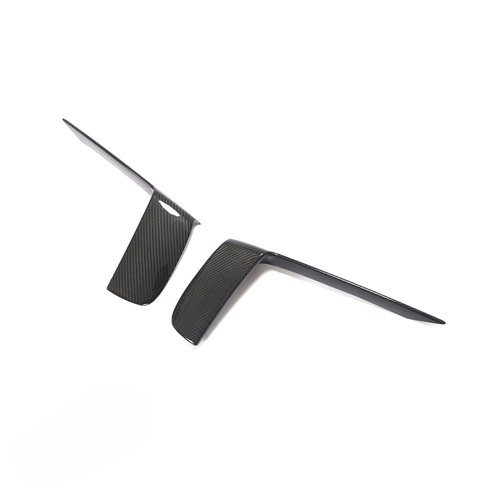 CT Carbon Porsche 911 991.2 GT3RS 2018-2020 carbon fiber front bumper trim covers, close-up view of sleek, lightweight accessories