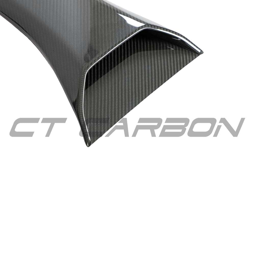 MCLAREN 720S carbon fiber roof scoop by CT Design, showing sleek, aerodynamic design and detailed carbon fiber texture.