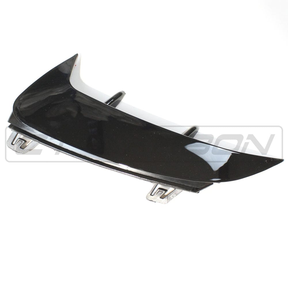 Mercedes A-Class A35 W177 2018+ CT Carbon gloss black rear bumper corners accessory on vehicle.