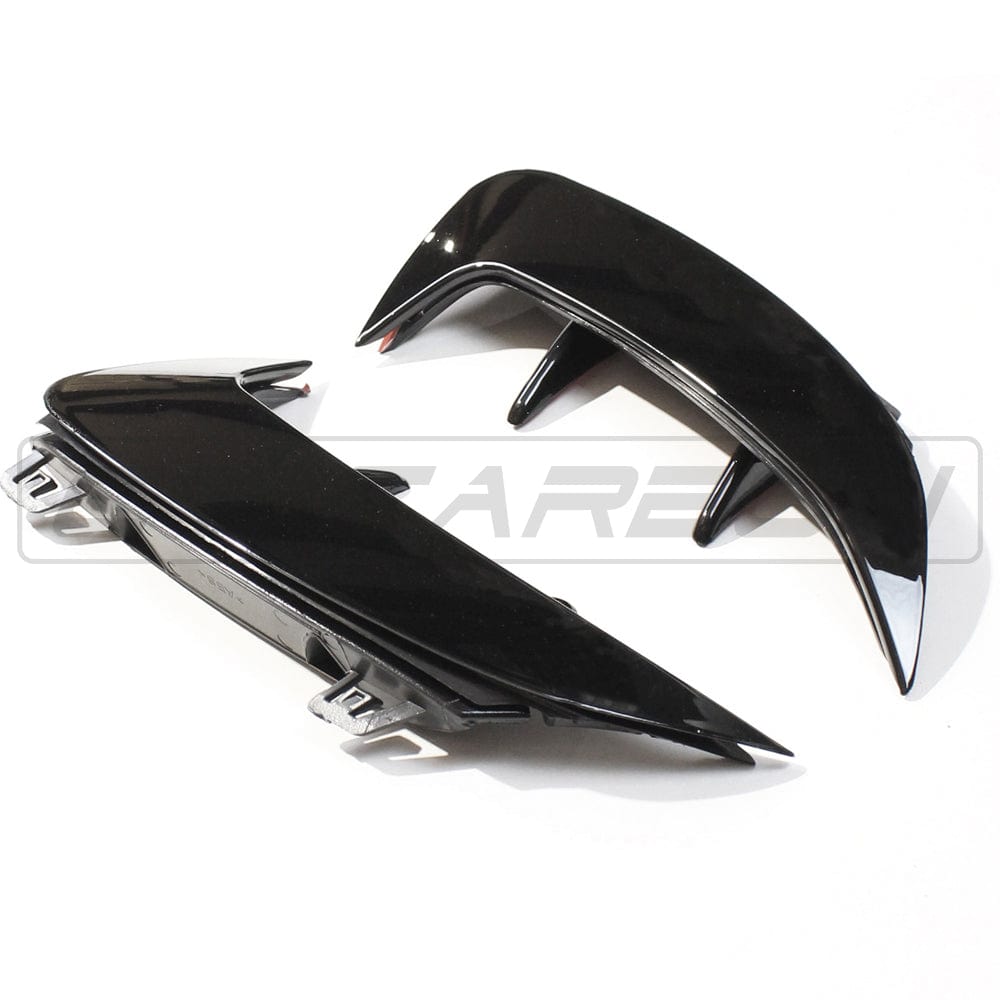 Mercedes A-Class A35 W177 2018+ CT Carbon gloss black rear bumper corners accessory on vehicle rear view