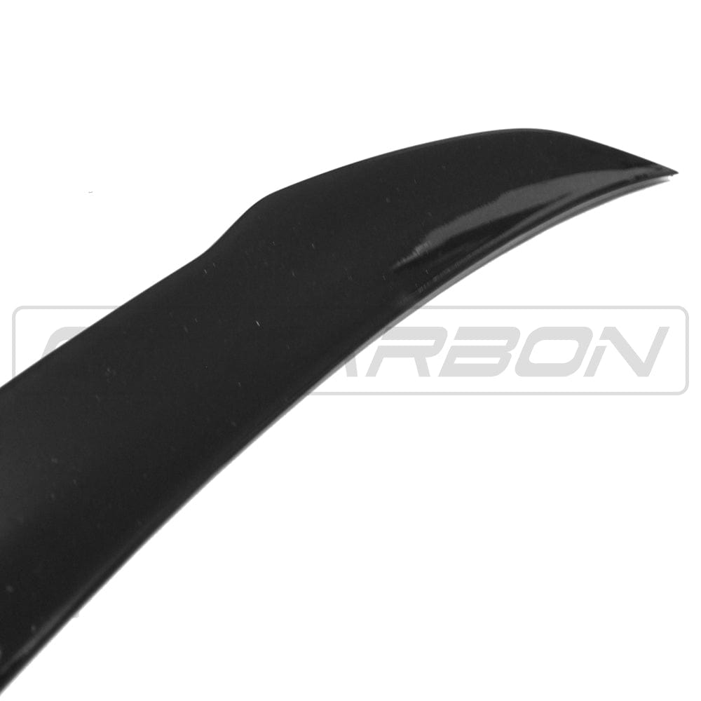 Mercedes A-Class V177 saloon GLOSS BLACK spoiler by CT Carbon, showcasing sleek aerodynamic design in the image.