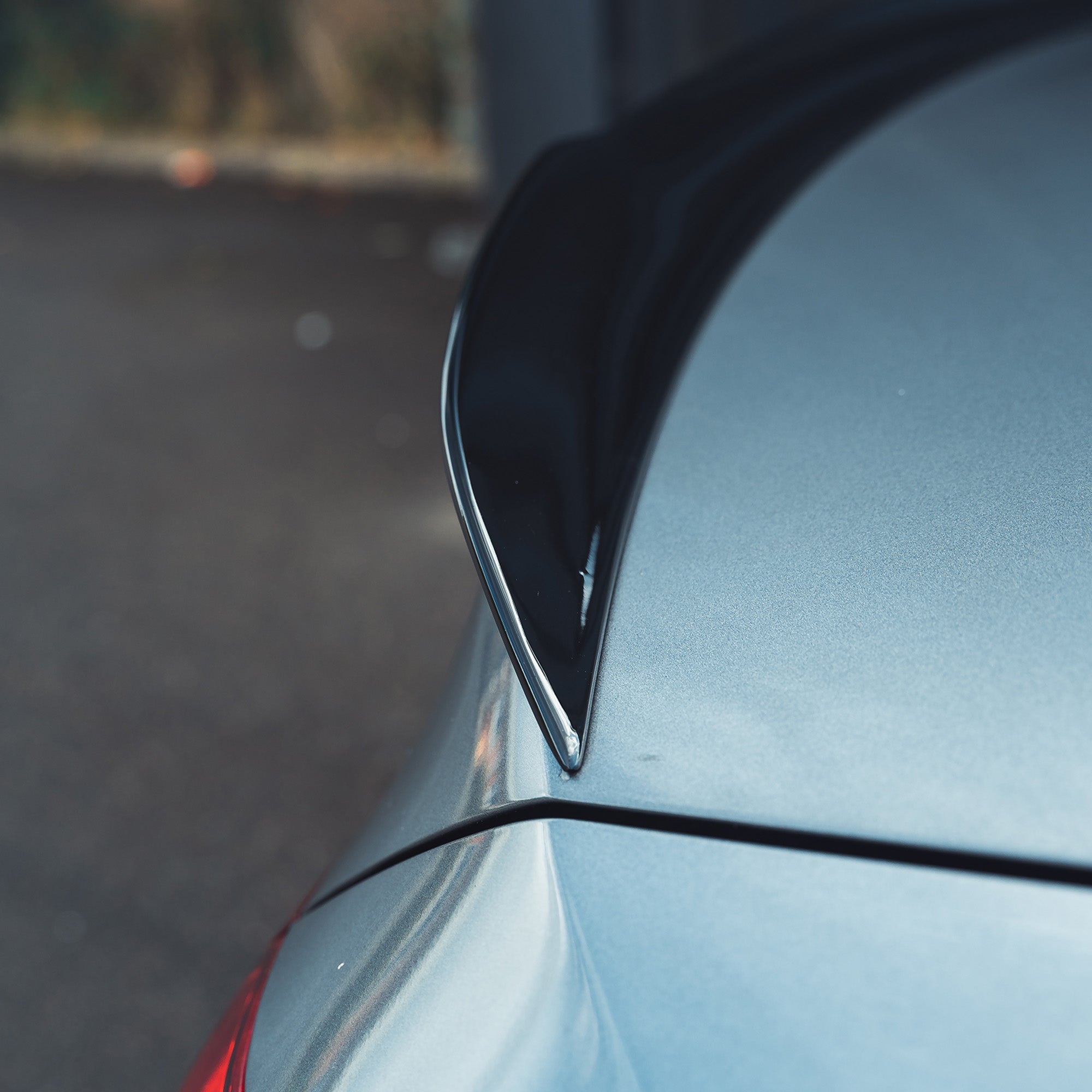 Mercedes A-Class V177 saloon GLOSS BLACK spoiler by CT Carbon, showing the sleek, aerodynamic spoiler on the car's rear.
