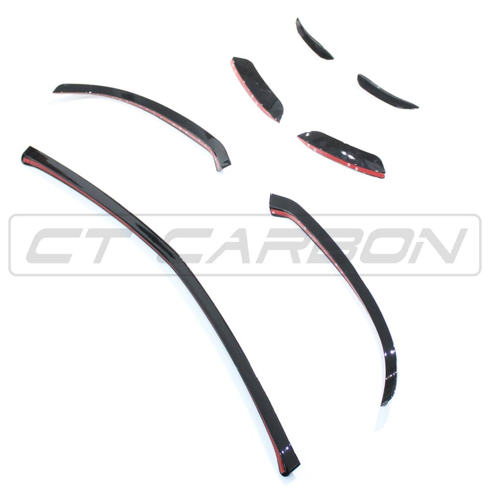 Mercedes A-Class V177 W177 2018-2022 CT Carbon gloss black splitter and canards, close-up of the aerodynamic car accessory.
