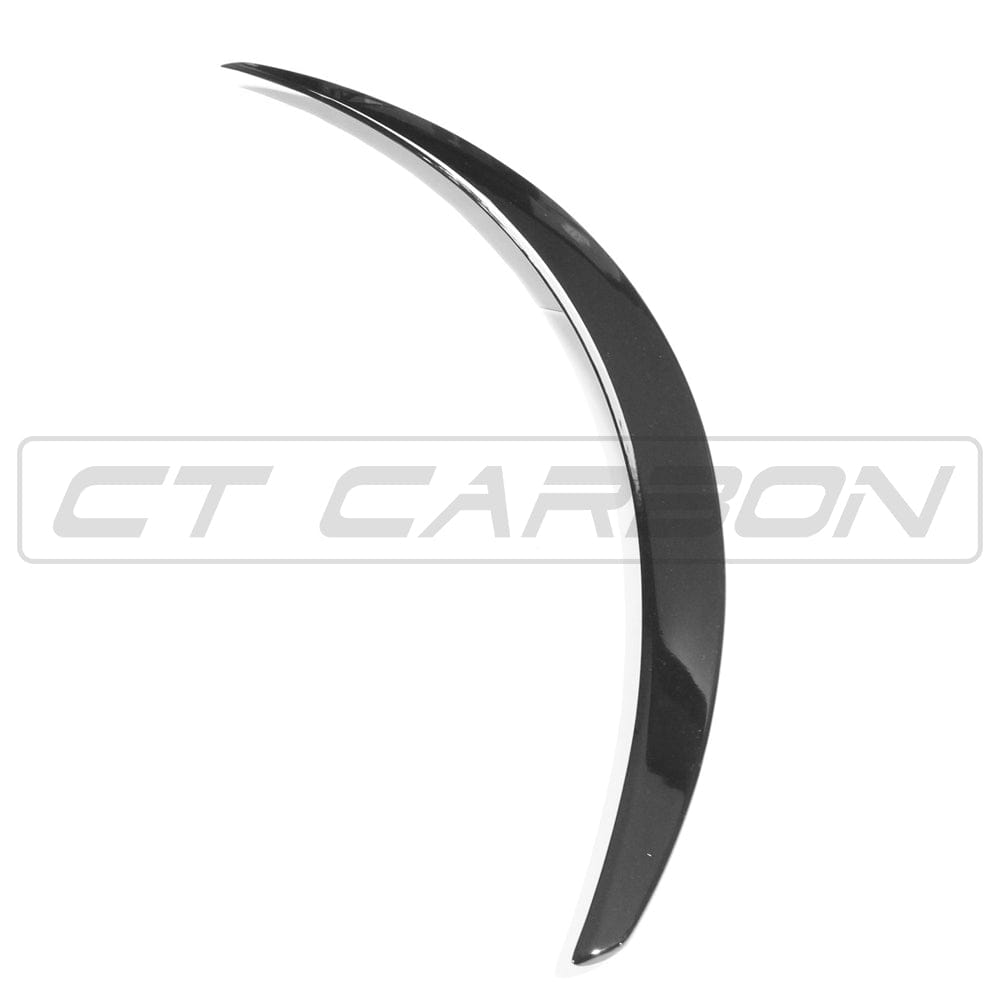 Mercedes C-Class and C63 W205 coupe gloss black spoiler by CT Carbon, shown on the vehicle's rear with smooth finish.