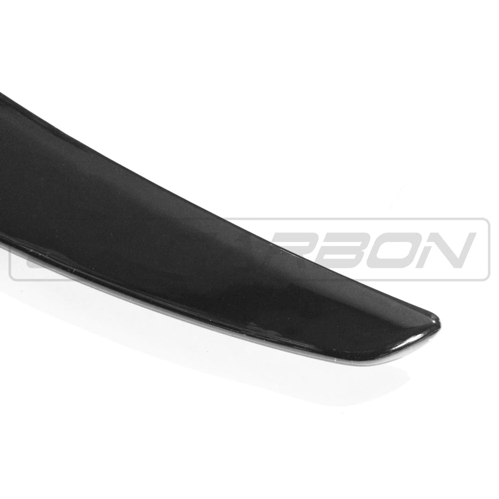 CT Carbon gloss black spoiler for Mercedes C-Class and C63 W205 coupe, shown on the vehicle's rear trunk.