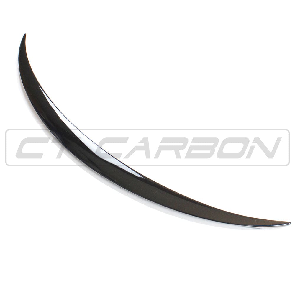 Gloss black spoiler for Mercedes C-Class C63 W205 saloon by CT Carbon, designed for a sleek, aerodynamic upgrade.