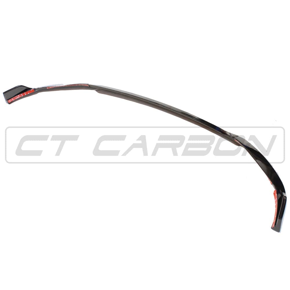 Mercedes C-Class W205 2019+ GT Gloss Black Splitter by CT Carbon, close-up of sleek front splitter on vehicle.