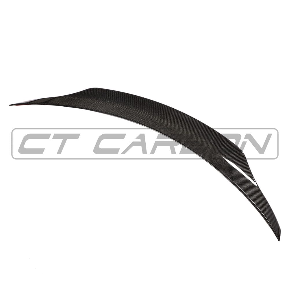 Mercedes C63 W205 2018-2022 convertible full carbon fiber kit by CT Carbon, featuring sleek carbon fiber components on the car.
