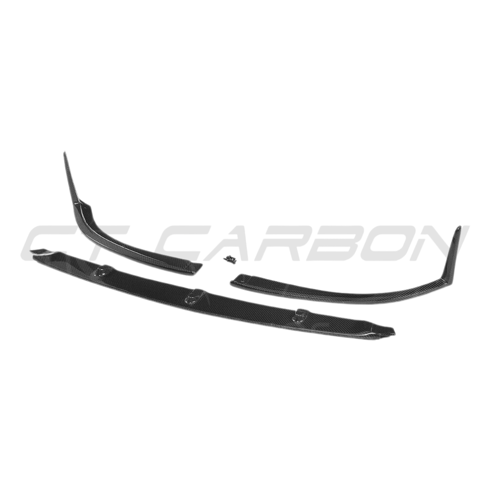 Mercedes C63 W205 coupe and convertible carbon splitter by CT Carbon, V1 style, showcasing the sleek front splitter design.