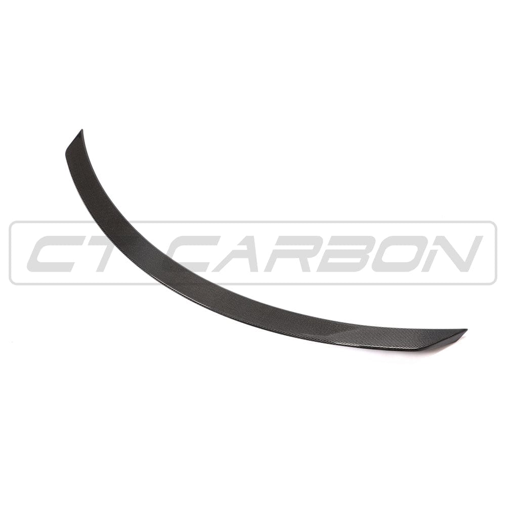 Mercedes C63/C-Class W205 convertible carbon spoiler by CT Carbon, shown in black with sleek MO style design.