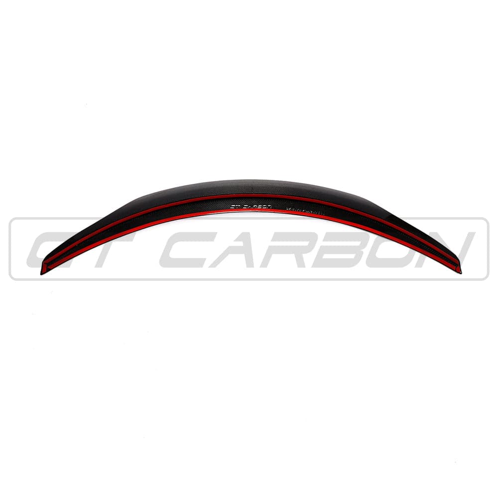 Carbon spoiler for Mercedes C63/C-Class W205 convertible by CT Carbon, shown on the car's rear with a sleek, aerodynamic design.