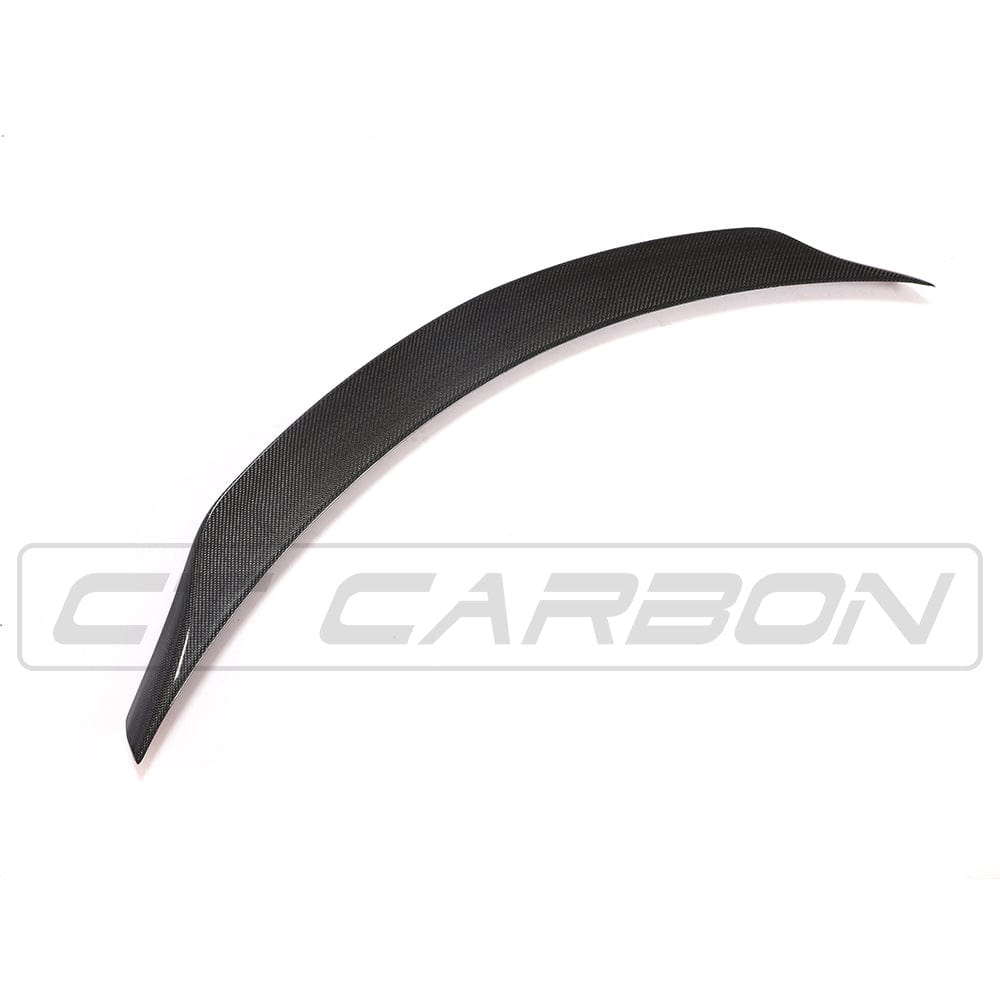 Mercedes C63 W205 saloon car carbon spoiler by CT Carbon, V2 design, mounted on the rear of the vehicle.