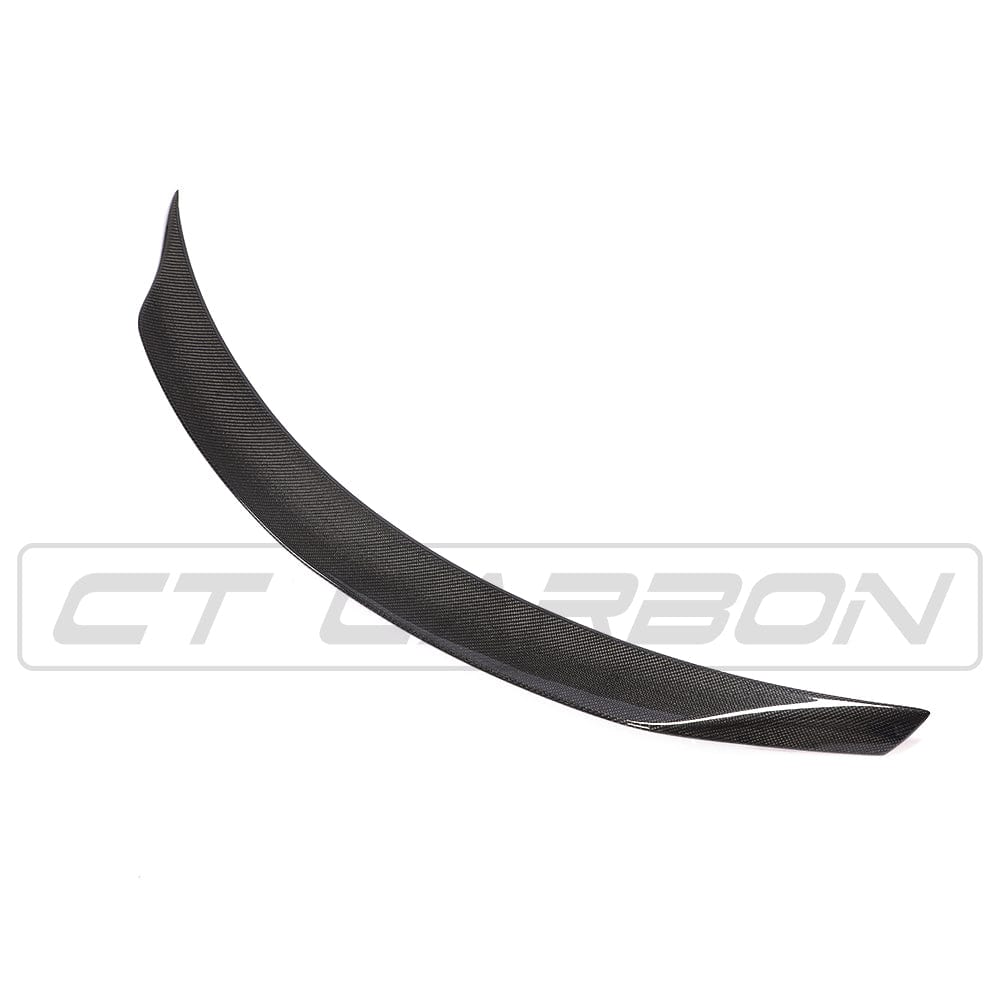 Mercedes C63/C-Class W205 saloon carbon spoiler by CT Design, showcasing sleek black carbon fiber with aerodynamic styling.