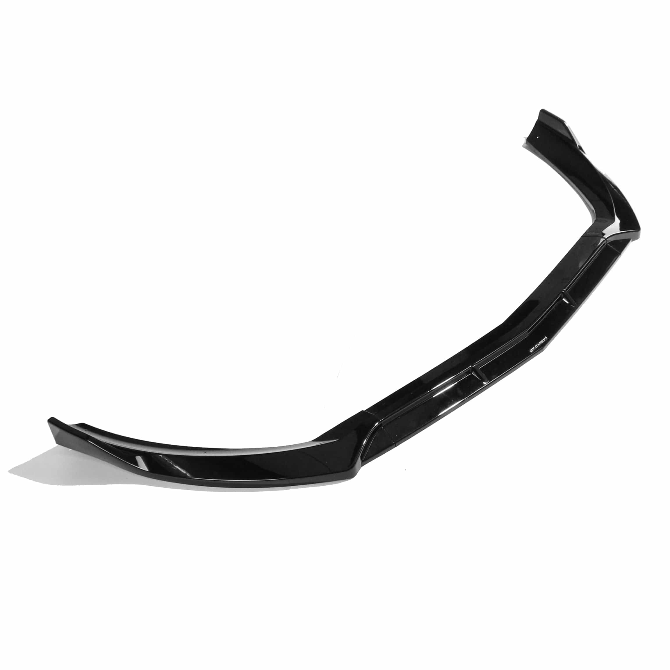 Mercedes CLA-Class AMG-Line C117 2016-2019 CT Carbon gloss black splitter installed on front bumper for sporty styling.