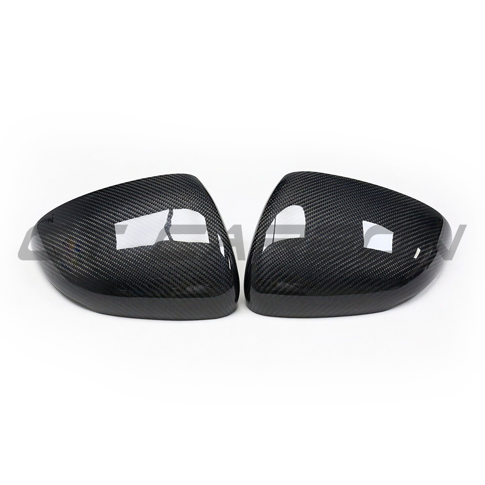 Mercedes W177/V177 A-Class carbon fibre side mirrors by CT Carbon, featuring sleek black finish and aerodynamic design.
