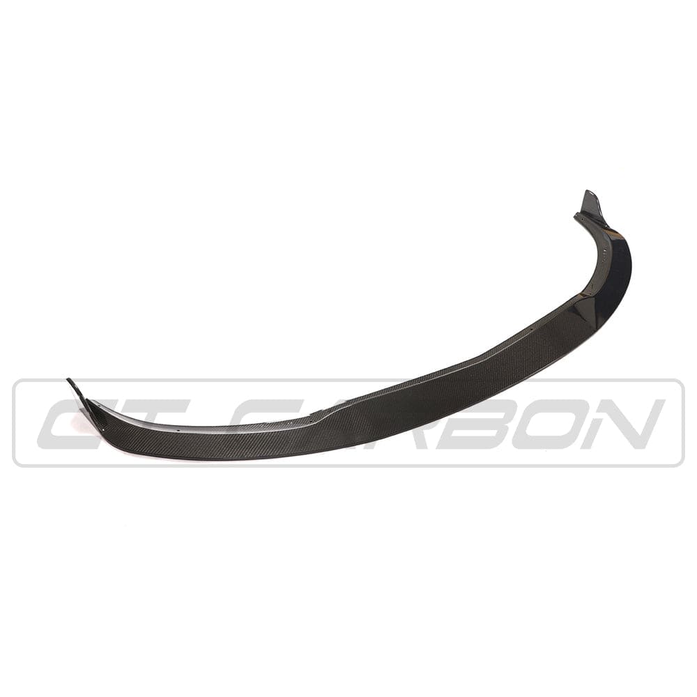 Mercedes W205 C63 coupe convertible carbon fiber splitter by CT Carbon, showcasing its sleek, aerodynamic design.